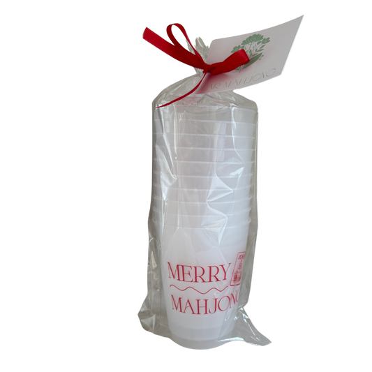Frosted Cups - 16oz Merry Mahjong