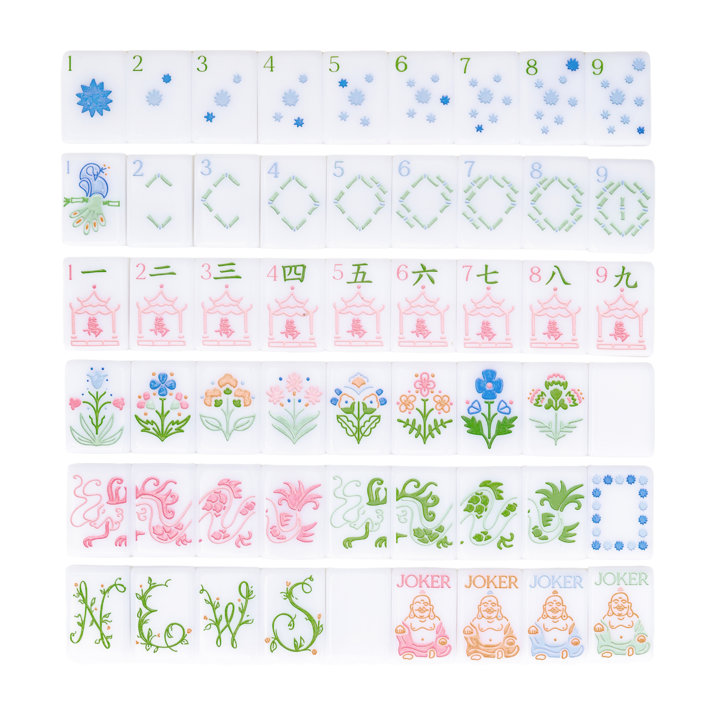 Premium Mahjong Tiles - The Original in White