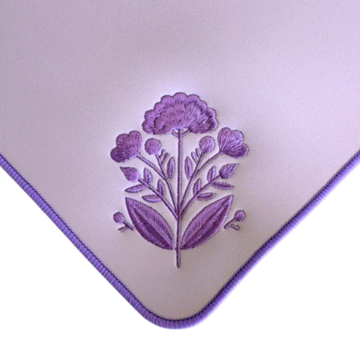 Embroidered Mahjong Mat in Lavender