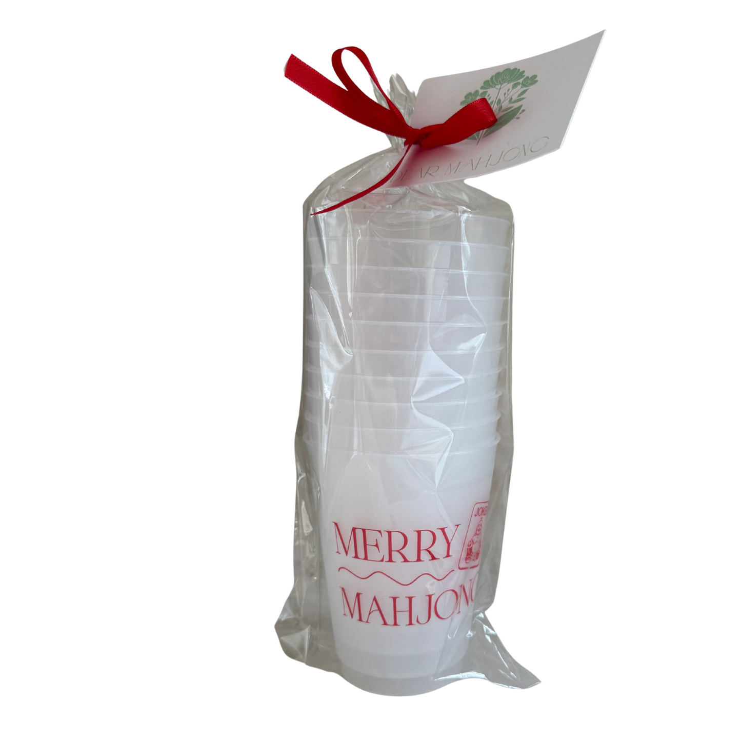 Frosted Cups - 16oz Merry Mahjong