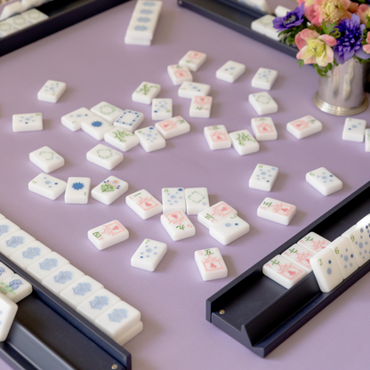 Embroidered Mahjong Mat in Lavender - estimated in stock mid-January