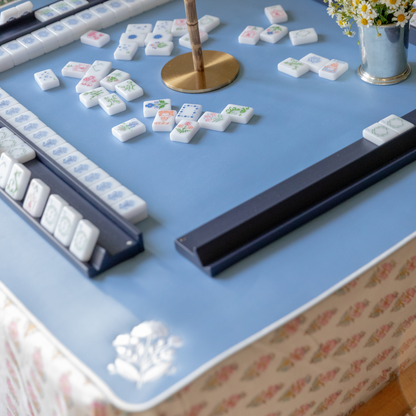 Embroidered Mahjong Mat in Blue - estimated in stock mid-December
